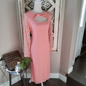 BB Dakota Steve Madden Women's Twist Front Cutout Midi Dress in Coral Floral